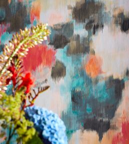 Exuberance Wallpaper by Harlequin Coral/Turquoise