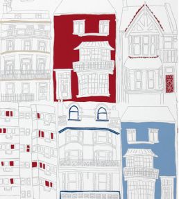 Brighton Wallpaper by Harlequin Strawberry/Cornflower