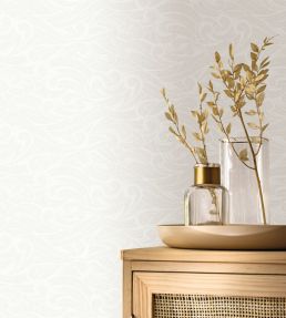 Harmony Wallpaper by Caselio Blanc Irise