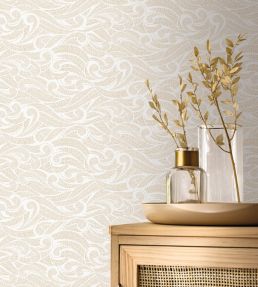 Harmony Wallpaper by Caselio Blanc Or