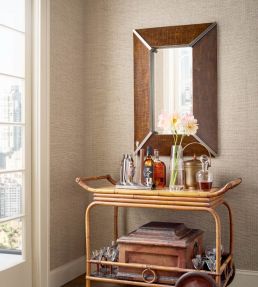 Harrison Wallpaper by Thibaut Blue and Tan