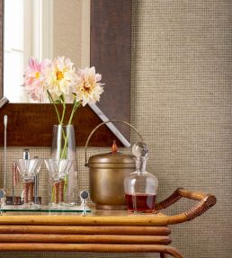 Harrison Wallpaper by Thibaut Blue and Tan