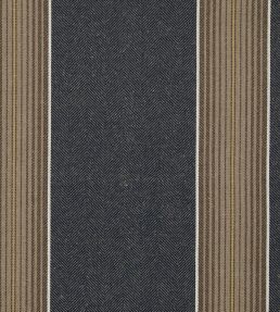 Hastings Stripe Fabric by Ian Mankin Dark Navy/Browns