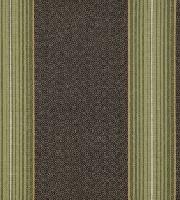 Hastings Stripe Fabric by Ian Mankin Mocha/Greens