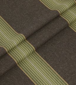 Hastings Stripe Fabric by Ian Mankin Mocha/Greens