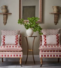 Hatchett Linen Cushion 35 x 50cm by James Hare Pink/Orange