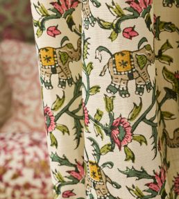 Hathi Fabric by Clarke & Clarke Sage/Blush
