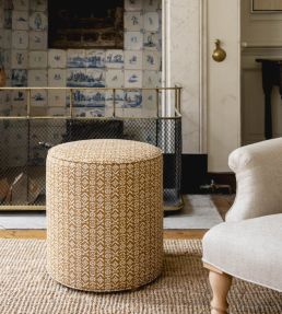 Hawelka Fabric by Volga Linen Old Gold/Oyster