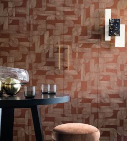Hector Wallpaper by Casamance Terracotta / Dore