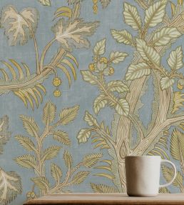 Hedgerow Wallpaper by Josephine Munsey Light Blue