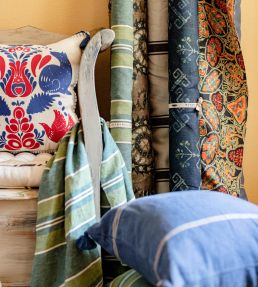 Heirloom Fabric by MINDTHEGAP Blue Red
