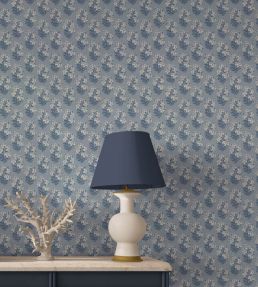 Heirloom Sprig Wallpaper by Mulberry Home Teal/spice