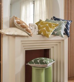 Herbes Folles Cushion 45 x 45cm by Maison Casamance Olive