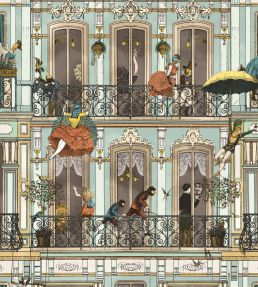 Heritage House Wallpaper by Brand McKenzie Antique Aqua