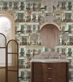 Heritage House Wallpaper by Brand McKenzie Antique Aqua