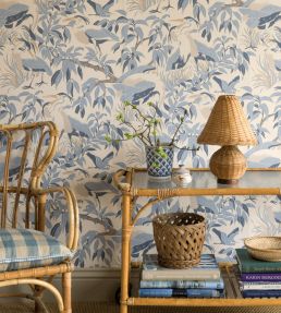 Herons Wallpaper by Langelid Von Bromssen Washed Denim