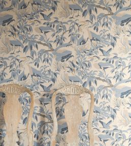 Herons Wallpaper by Langelid Von Bromssen Washed Denim