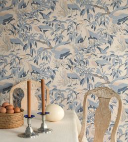 Herons Wallpaper by Langelid Von Bromssen Washed Denim