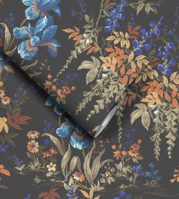Hestia Wallpaper by Woodchip & Magnolia Coal Black