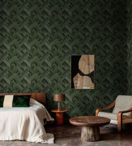 Hexagonal Wallpaper by Coordonne Emerald