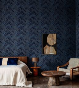 Hexagonal Wallpaper by Coordonne Ultramarine