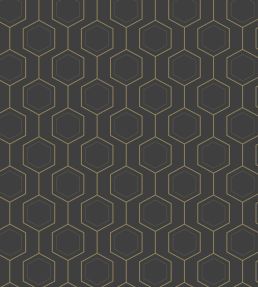 Hexaline Wallpaper by Caselio Noir or
