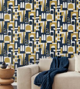 Hey! Manhattan Wallpaper by Mini Moderns Orchard Ochre