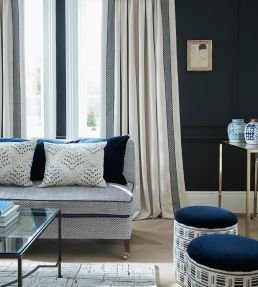 Hicks Fabric by James Hare Midnight Navy