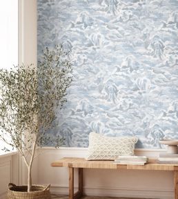 Hidden Clouds Wallpaper by Brand McKenzie Pastel Blue