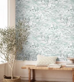 Hidden Clouds Wallpaper by Brand McKenzie Pastel Green