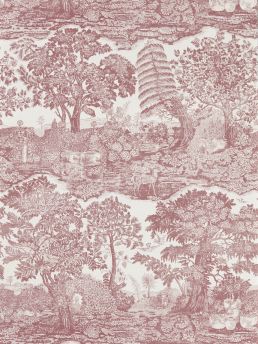 Highgrove Toile Wallpaper by Sanderson Madder Rose
