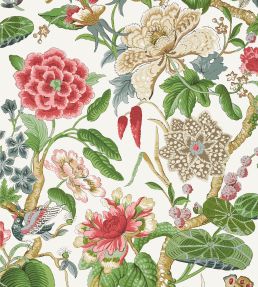 Hill Garden Wallpaper by Thibaut Coral and Green