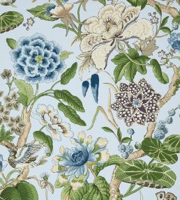 Hill Garden Wallpaper by Thibaut Spa Blue