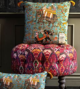 Hindustan Pillow 20 x 20" by MINDTHEGAP Aquamarine