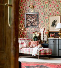 Hippie Paisley Wallpaper by MINDTHEGAP Red Green