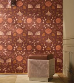 Hippolyte Wallpaper by Casamance Bordeaux/cuivre