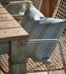 Holland Park Stripe Outdoor Fabric by Morris & Co Sage/Linen