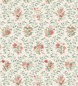 Hollingbourne Fabric by Nina Campbell Coral/Eucalyptus