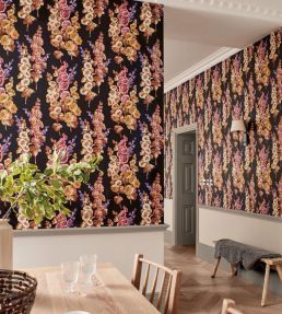 Hollyhocks Wallpaper by Sanderson Copper/Rhodera
