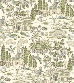 Home Park Wallpaper by GP & J Baker Soft Green/Blue