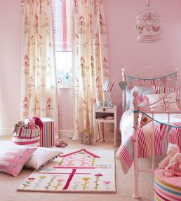 Home Tweet Home Fabric by Harlequin Pink/Lime/Duckegg