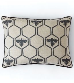 Honey Bees Cushion 40 x 60cm by Barneby Gates Charcoal