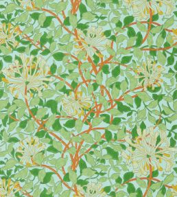 Honeysuckle Wallpaper by Morris & Co Sky/Burnt Orange