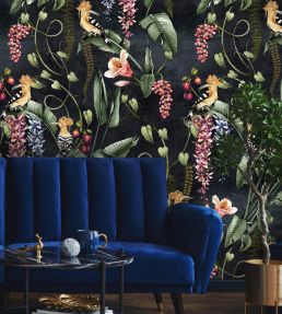 Hoopoe Garden Wallpaper by Avalana Charcoal