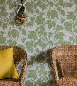 Hops And Glory Wallpaper by Langelid Von Bromssen Leaf Green