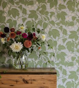 Hops And Glory Wallpaper by Langelid Von Bromssen Leaf Green