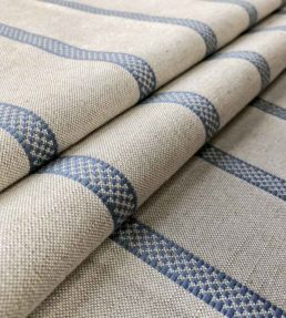 Hopsack Stripe Fabric by Ian Mankin Airforce