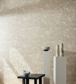 Hortus Wallpaper by Arte Silvery White