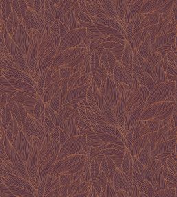 Hosta Wallpaper by Casamance Pourpre/Cuivre
