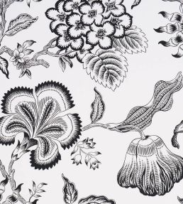 Hothouse Flowers Silhouette Wallpaper by Schumacher Black And White